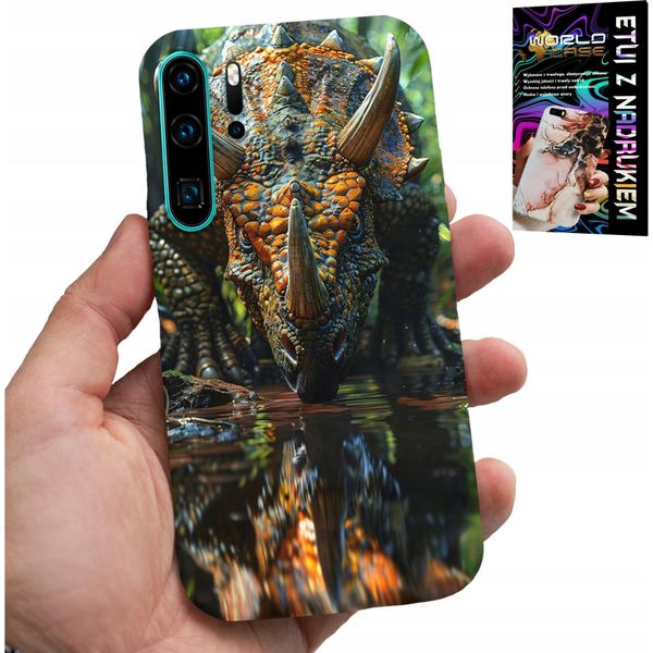 Custodia Per Huawei P30 Pro - Custodia Per Dino Dinosauro Triceratopo-image