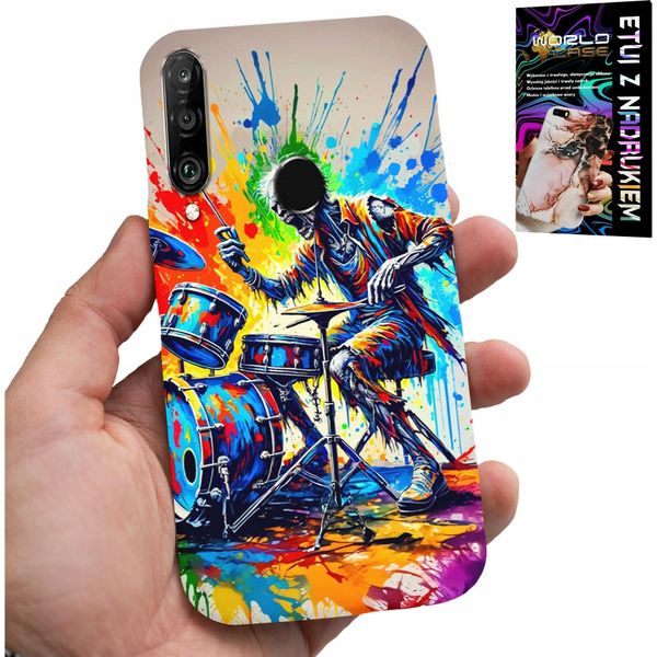 Custodia Per Huawei P30 Lite - Cover Scheletro Rock Drums Drums-image