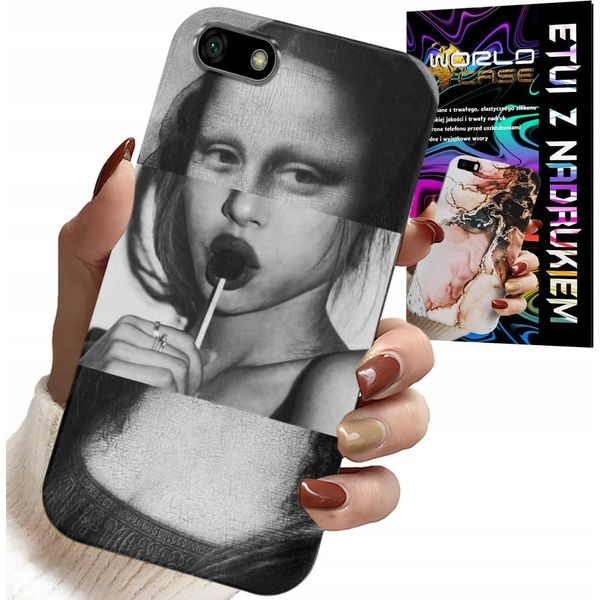 Custodia Per Huawei Y5 2018 - Mona Lisa Con Lecca Lecca Design Di Moda Custodia-image