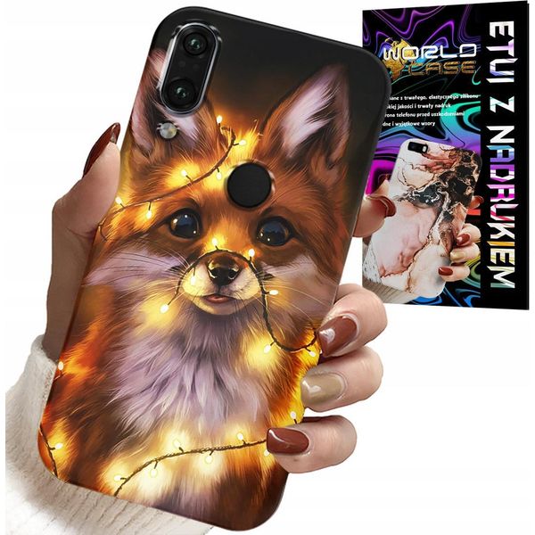 Custodia Per Huawei Y7 2019 - Dolce Volpe Foresta Animali Caso + Vetro-image