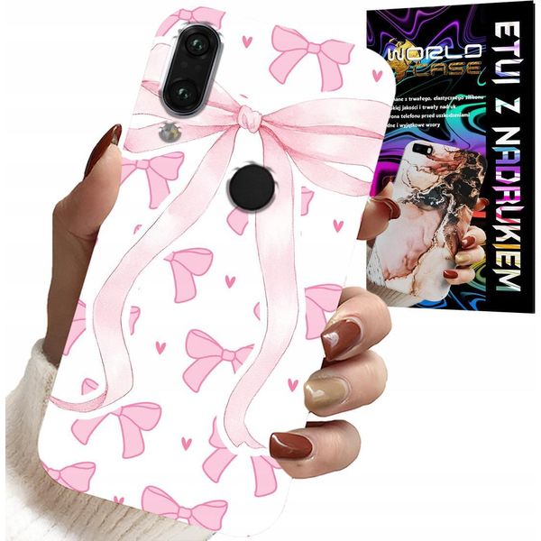 Custodia Per Huawei P Smart 2019 - Custodia Con Nastri Rosa E Disegni Di Moda-image