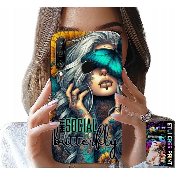 Custodia Per Huawei P30 Lite - Anti Social, Butterfly, Butterfly, Femminile-image