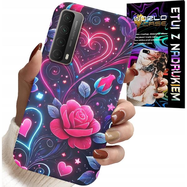 Custodia Per Huawei P Smart 2021 - Cuore, Rosa, Custodia Teeny + Vetro-image