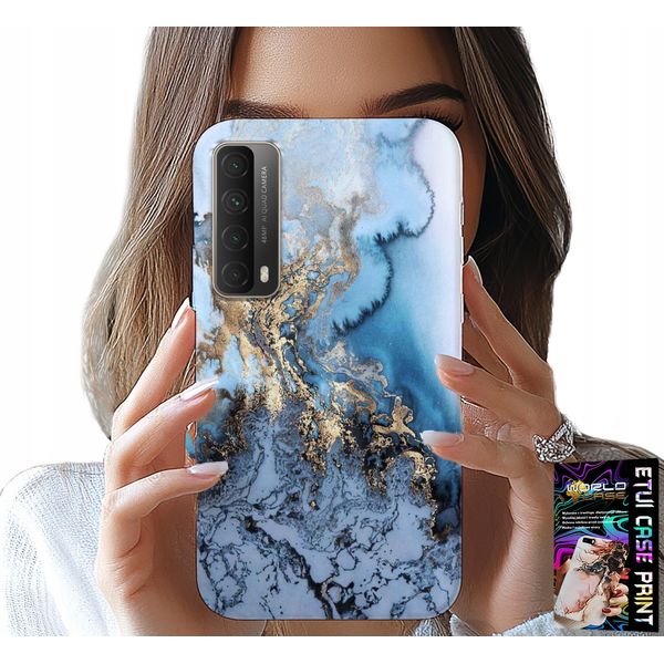 Custodia Per Huawei P Smart 2021 - Design Femminile Marmorizzato + Vetro-image