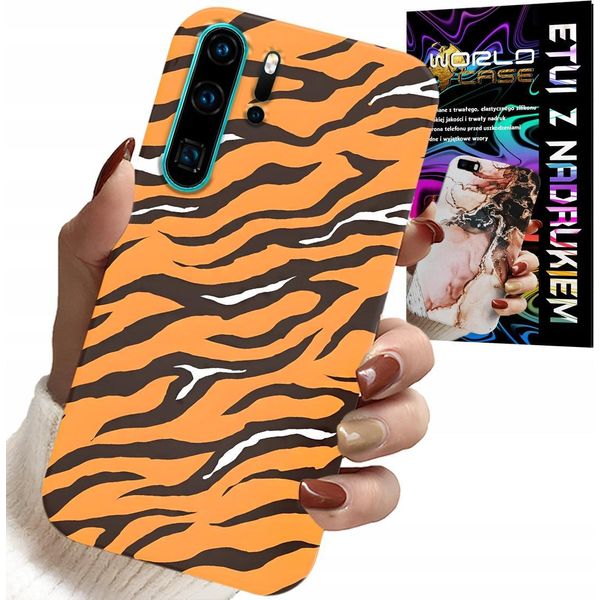 Custodia Per Huawei P30 Pro - Cover Posteriore A Strisce Di Tigre + Pellicola-image