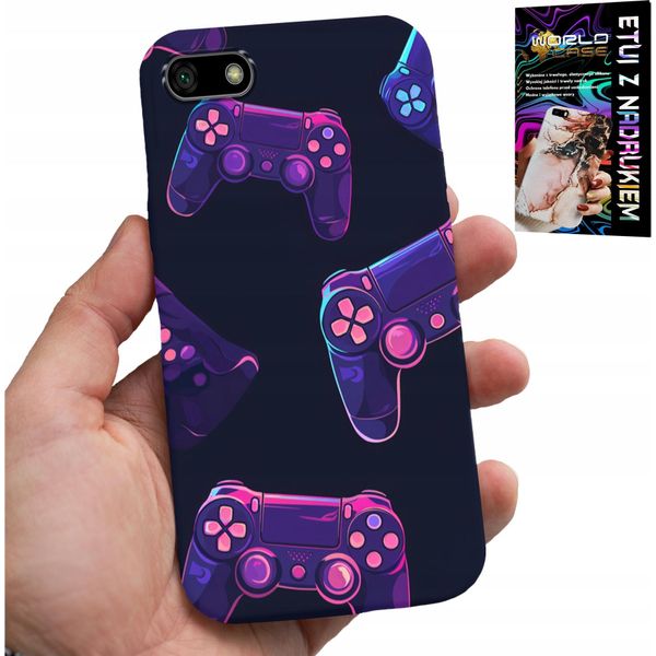Custodia Per Huawei Y5 2018 - Custodia Per Giocatori, Disegni Di Giochi + Vetro-image