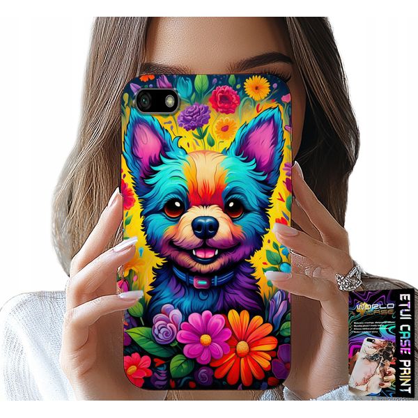 Custodia Per Huawei Y5 2018 - Motivi Floreali Cane York Posteriore-image