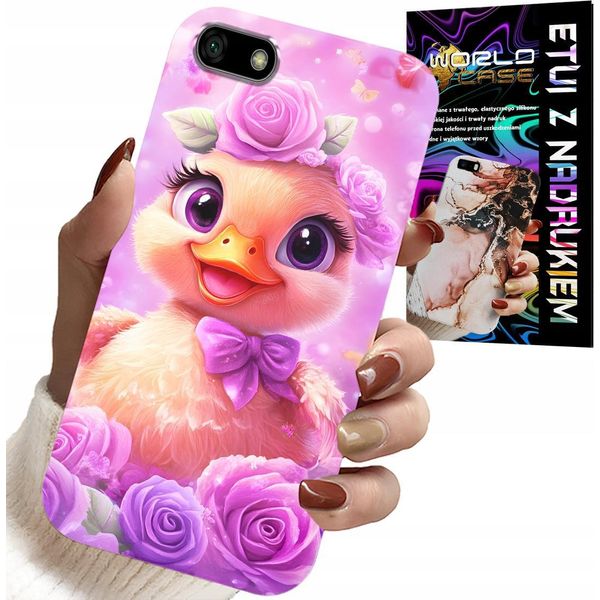 Custodia Per Huawei Y5 2018 - Simpatica Anatra, Anatra Su Sfondo Rosa-image