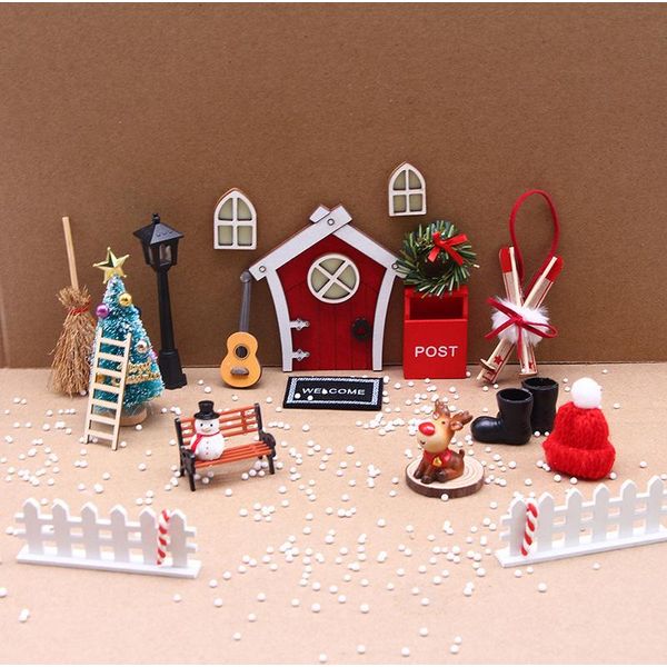 31Pcs Accessori Porta Babbo Natale Segreto, Miniatura Porta Babbo Natale Segreto, Accessori Babbo Natale Segreto, Natale Babbo Natale Segreto Porta Tavolo Sedia,-image
