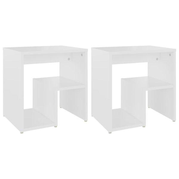 Syfax™ Comodini 2 Pz Bianchi 40X30X40 Cm In Legno Multistrato-image