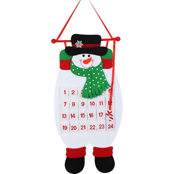 Calendario Dell'avvento In Feltro 3D Di Babbo Natale, Calendario Del Conto Alla Rovescia Per Il Natale, Decorazioni Per Interni, Pupazzo Di Neve-image