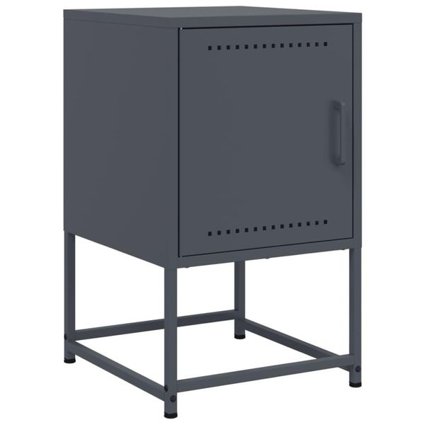 Maison Exclusive - Comodino Antracite 36X39X60,5 Cm Acciaio-image