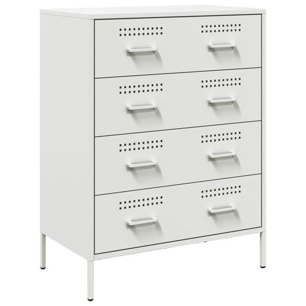 Syfax™ Credenza Bianca 68X39X89 Cm In Acciaio-image