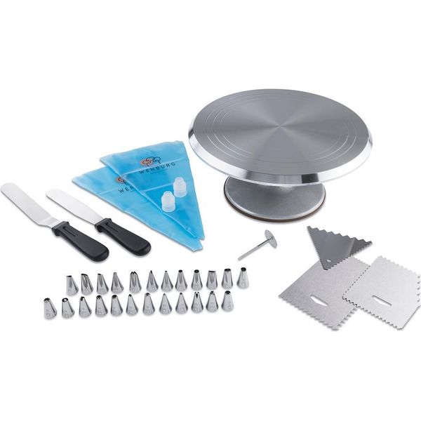 Set Per La Decorazione Di Torte Wenburg - 35 Pezzi - Piatto Rotante, Sacchetto E Beccucci Per Le Tubature-image