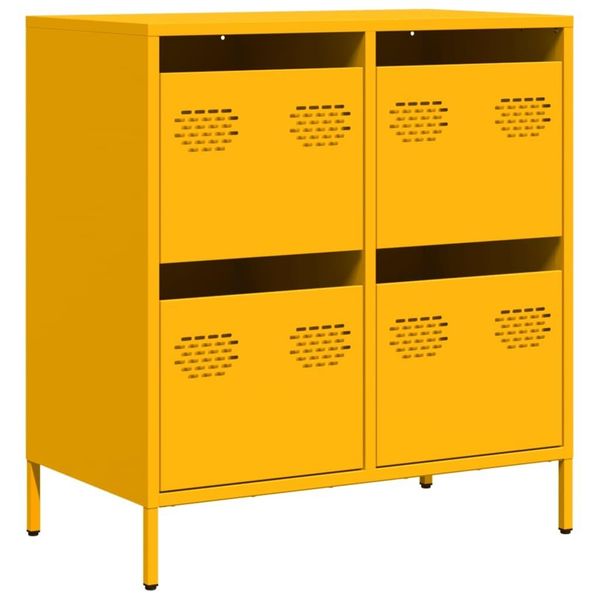 Syfax™ Credenza Giallo Senape 68X39X73,5 Cm Acciaio Laminato A Freddo-image