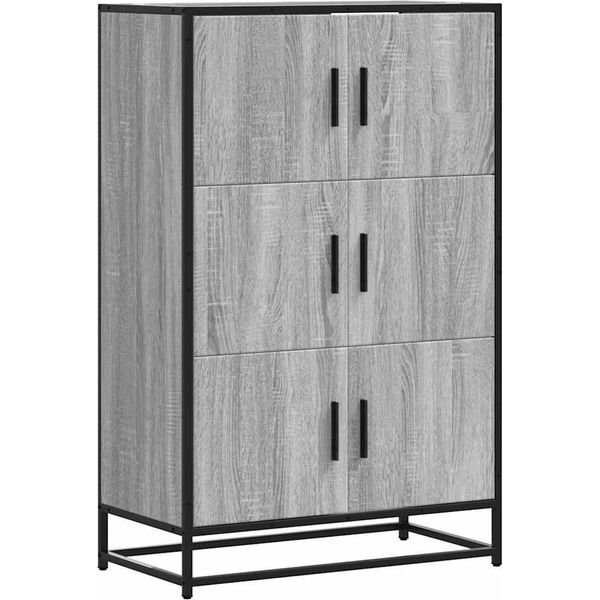 Syfax™ Credenza Grigio Sonoma 68X35X106,5 Cm Legno Multistrato Metallo-image