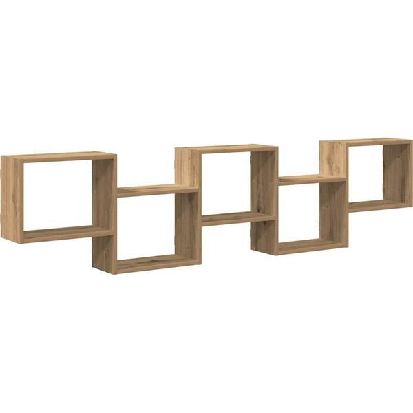 Syfax™ Scaffale Cubo Parete 5 Scomparti Truciolato Rovere Artigianale-image