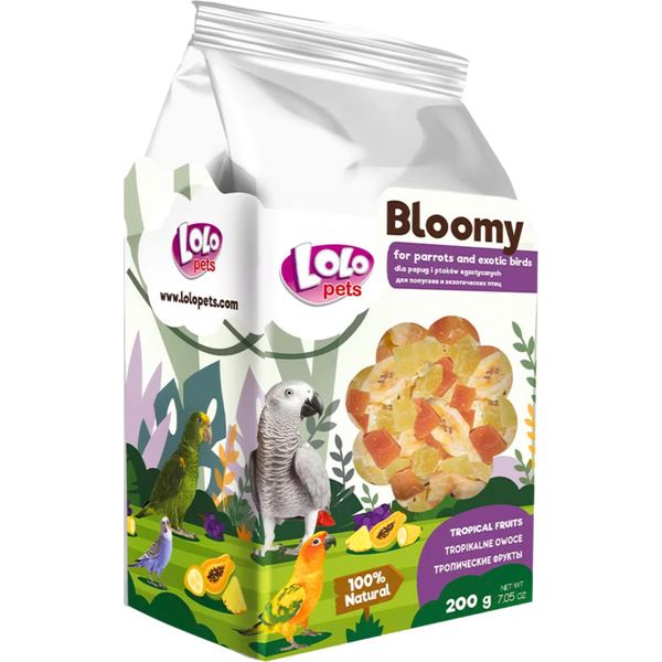 Lolo Pets Bloomy Frutta Tropicale Per Pappagalli E Uccelli Esotici 200G-image