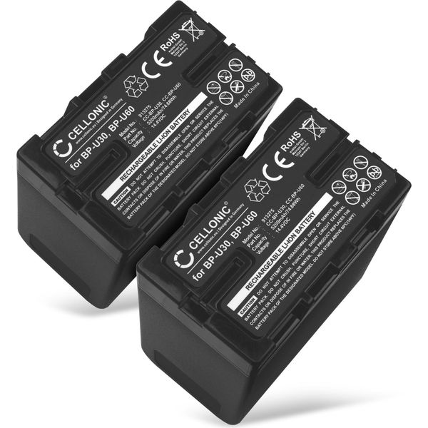 Cellonic, Batteria Per Fotocamera, Compatibile Con Sony BP-U90, BP-U60, BP-U35, BP-U70, PMW-300K2 (14.4V, 5200Mah) 2 Pezzi-image