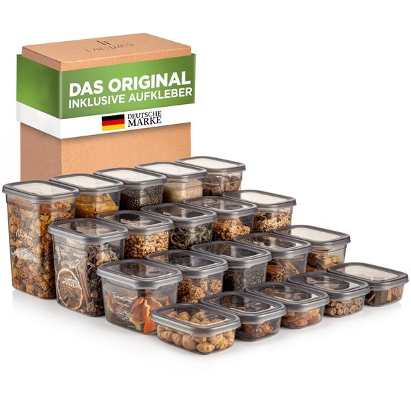 Contenitori Ermetici Con Coperchio Viwares | Set Di 20 Contenitori | Senza Bpa | Per Conservare Cereali, Farina E Zucchero | Pratici Contenitori Da Cucina Per Tutti Gli Alimenti-image