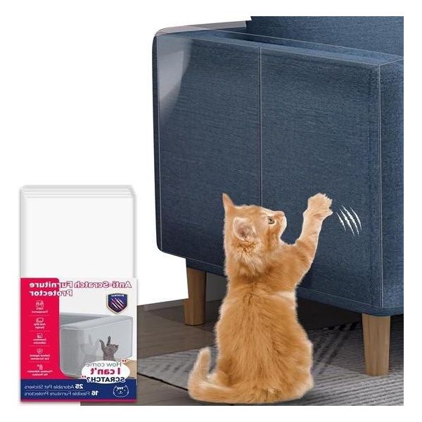 Protezione Dei Mobili Dai Graffi Del Gatto - 16 Pezzi Di Nastro Adesivo Antigraffio Per Gatti - Protegge I Mobili Dai Graffi - Protezione Dai Graffi Per Divano, Moquette, Divano, Porte-image
