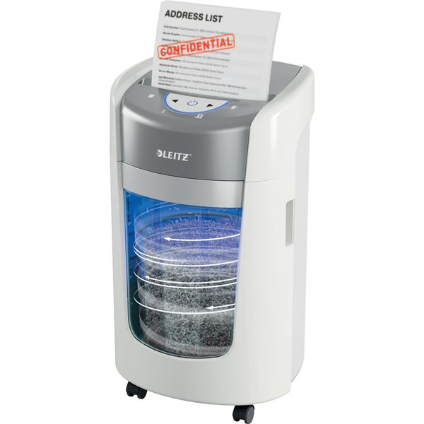 Leitz Iq Optimax Home Office 225 Micro Cut Paper Shredder Security P5 15L - White-image