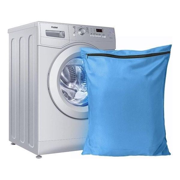 Sacchetti Per Il Bucato Per Animali Domestici - Sacchetti Per Il Bucato In Twill Di Poliestere - Grandi Sacchetti Per Il Bucato Con Cerniera - Impediscono Ai Peli Di Animali Domestici Di Intasare I Sacchetti Per Il Bucato - Sacchetti Per Il Bucato Per Coperte Per Animali Domestici - Ideali Per Cani E Gatti (70 X 80 Cm) - Blu-L-image