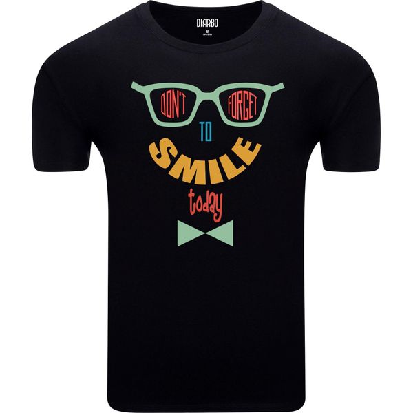 Diarbo Maglietta Da Uomo Con Stampa Divertente Smile Today Nero Taglia S-image