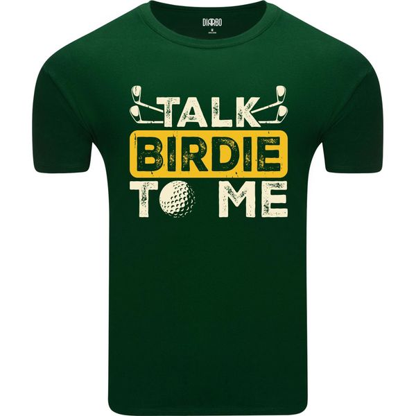 T-Shirt Da Uomo Diarbo Con Stampa Sportiva Di Uccelli Verde Scuro Taglia Xxl-image