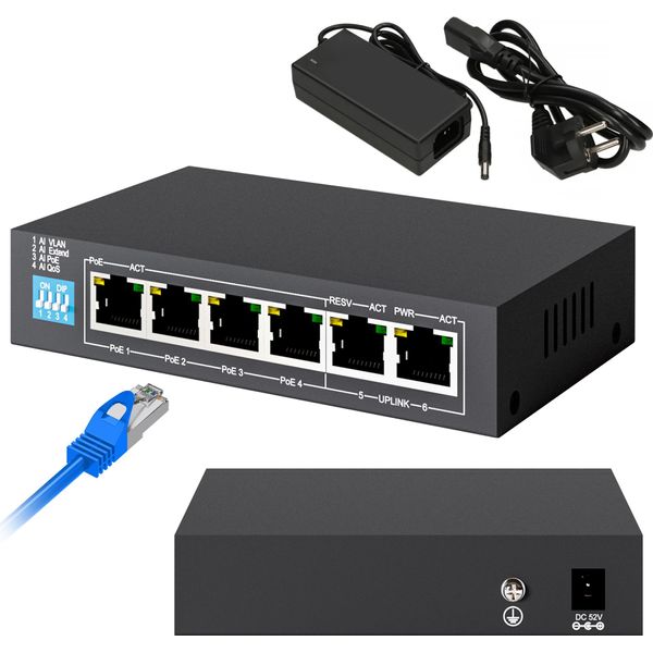 Extralink Ex.14831 Switch Non Gestito L2 Fast Ethernet (10/100) Power Over Ethernet (Poe) Nero-image
