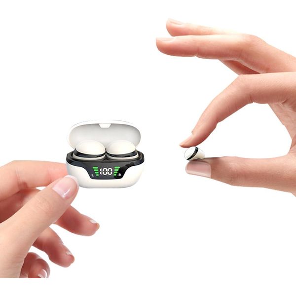 Mini Cuffie In-Ear Bluetooth Wireless - Auricolari Invisibili Per Dormire Per Orecchie Piccole, Batteria Ricaricabile Per 24 Ore, Cancellazione Del Rumore, Adatti A Chi Dorme Di Lato-image