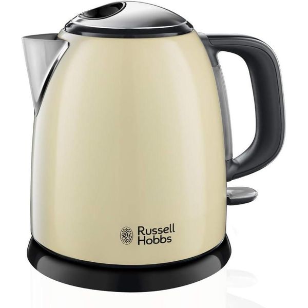 Bollitore Russell Hobbs Da 1,0L In Acciaio Inox, 2400W, Funzione Di Ebollizione Rapida, Filtro Anticalcare, Indicatore Del Livello Dell'acqua, Base A 360°, Beccuccio Antigoccia, Risparmio Energetico-image
