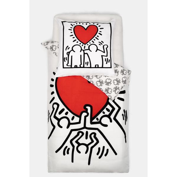 Disney Home Keith Haring Set Di Biancheria Da Letto Reversibile Per Bambini 100% Cotone 135X200 Cm Federe 80X80 Cm-image