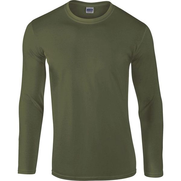 Gildan - Uomo/Donna - Maglietta Unisex A Maniche Lunghe "Softstyle"" LT1372 (M) (Verde Militare)"-image