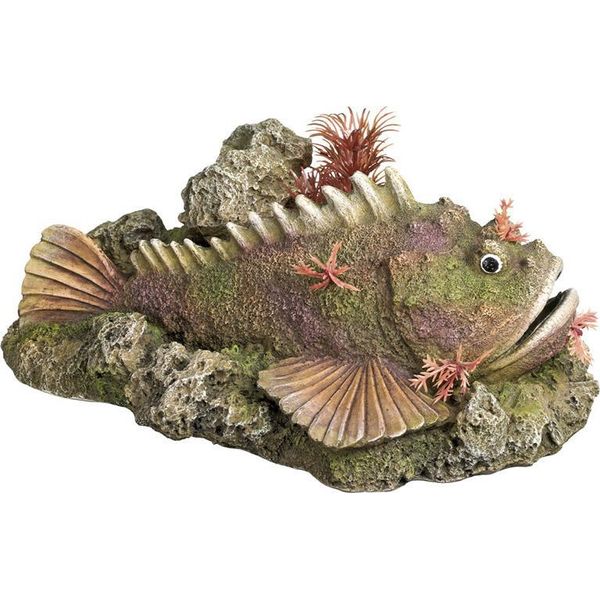 Ornamenti Ad Acqua "Steinfisch"" Mit Pflanzen 21,0 X 14,5 X 9,0 Cm"-image