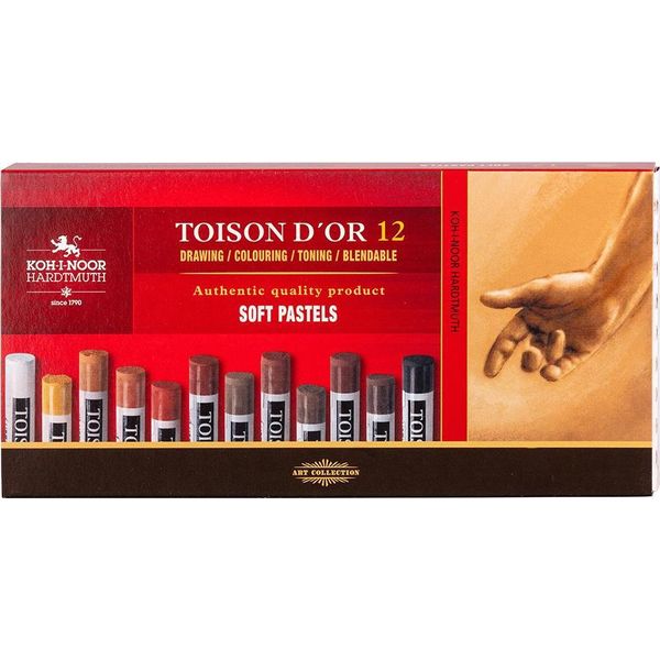 KOH-I-NOOR Toison Soft Pastels Set Di Pastelli Secchi Marroni 12 Pz-image