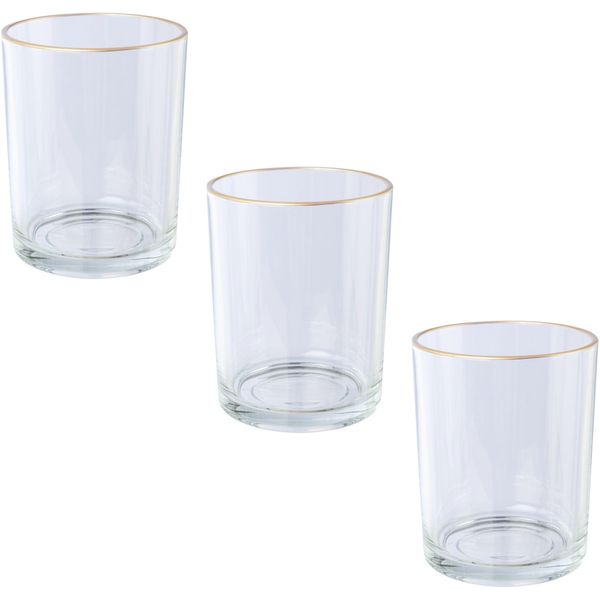 Teelichthalter Creativ Deco "Weihnachtsdeko", Transparent, H:12,5Cm Ø:10Cm, Glas, Kerzenhalter, Teelichthalter, Mit Zartem Goldfarbenen Rand-image