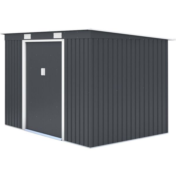 Casetta Da Giardino In Metallo Rojaplast S2001C 251X171 Cm Grigio-image