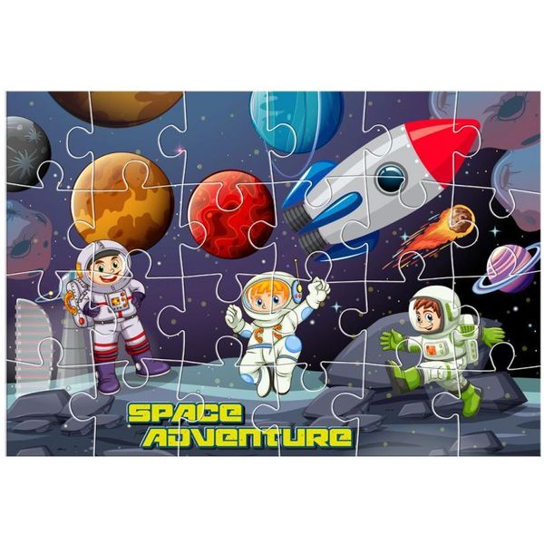 Luna Puzzle Puzzle Per Bambini Da 24 Pezzi Formato 41X28 Cm Con Immagini Da Colorare-image