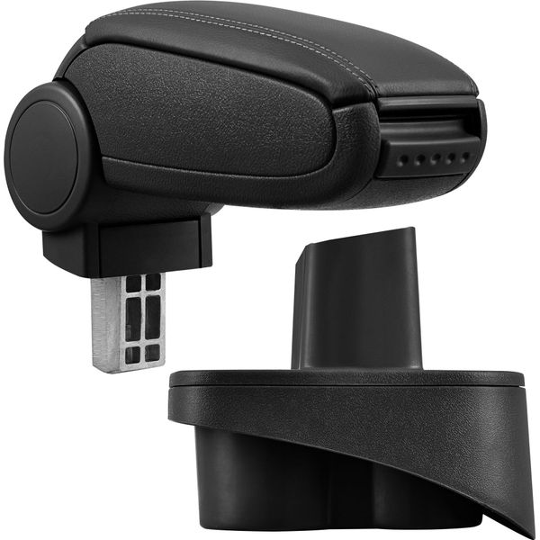 [Bracciolo Centrale, Perfetto Per Mercedes Classe A W168 (Solo A Partire Dal Facelift 03.2001) - Bracciolo Con Vano Portaoggetti - Rivestito - Pelle Artificiale - Nero-image