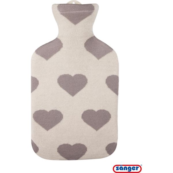 Bottiglia Dell'acqua Calda Da 2,0 Litri, Copertura A Maglia Con Asso Di Cuori-image
