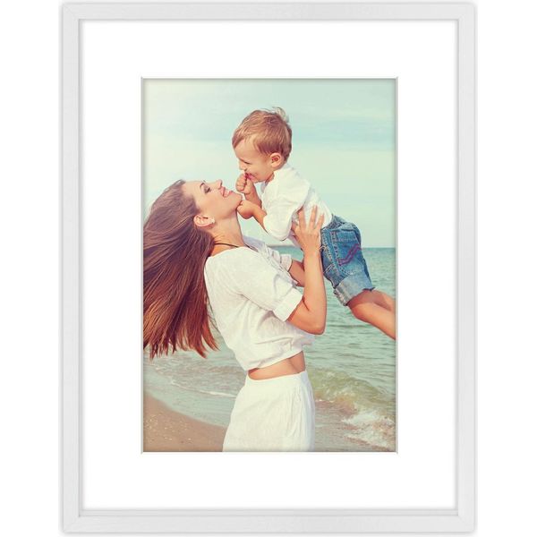 Cornice In Legno Alice Bianca 30X40 Cm Con Passepartout 20X30 Cm AW623W-image