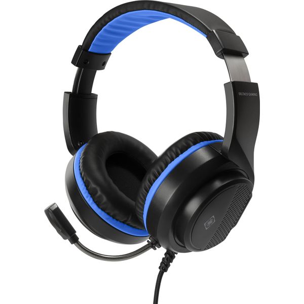 Deltaco Gaming GAM-127, Cablato, Gaming, 20 - 20000 Hz, 300 G, Cuffie, Nero, Blu-image
