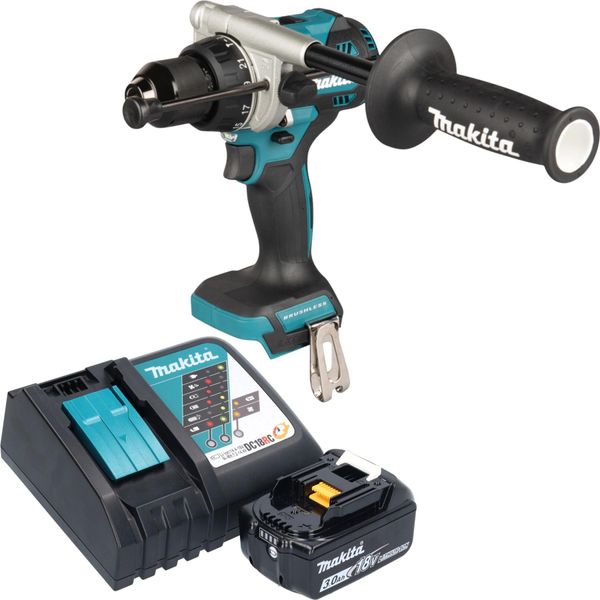 Makita Dhp 492 RF1 Avvitatore A Percussione A Batteria 18 V 141 Nm Brushless + 1X Batteria 3,0 Ah + Caricabatteria-image