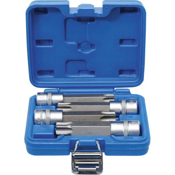 Set Di Bussole Con Attacco Quadro 12,5 Mm (1/2") | Profilo A T (Per Torx) Con Foro | 4 Pz."-image
