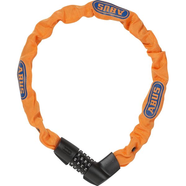 Lucchetto A Catena Abus Tresor 1385/75 Neon - Lucchetto A Combinazione In Acciaio Temprato - Catena Quadrata Spessa 6 Mm - Livello Di Sicurezza Abus 6 - 75 Cm - Arancione-image
