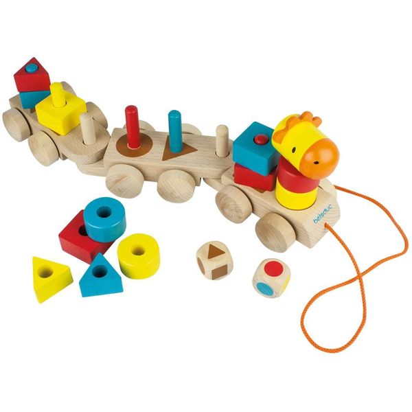 Treno A Stampo In Legno Beleduc - Giocattolo Educativo Per I Più Piccoli-image