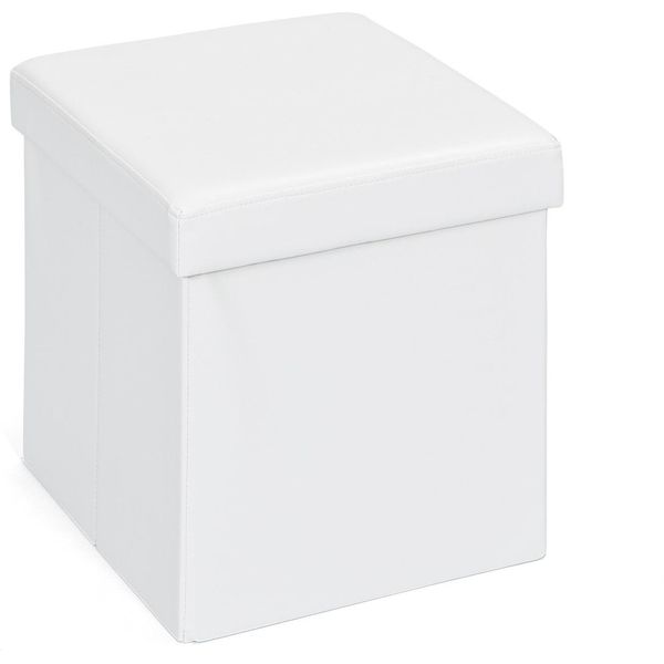 Vere Scatole Portaoggetti, Sgabello, Pieghevoli Con Coperchio Bianco.-image