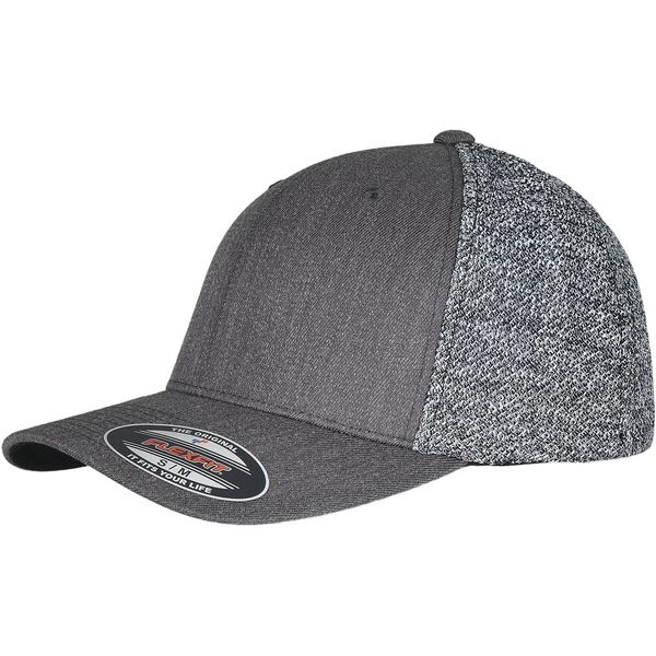 Flexfit 6511MM | Flexfit Trucker Melange Mesh Cap, Visiera Precurvata - Colore: Nero/Grigio Melange - Taglia: S/M-image