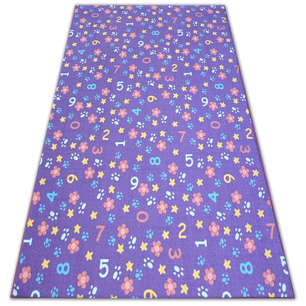 Tappeto Per Bambini Numbers Viola Cifre, Alfabeto, Numeri Viola 100X150 Cm-image
